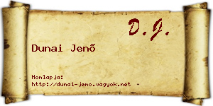 Dunai Jenő névjegykártya